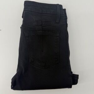 Good American Good Legs Straight Black Denim Jeans Womens Sz 4 27 Inseam Raw Hem